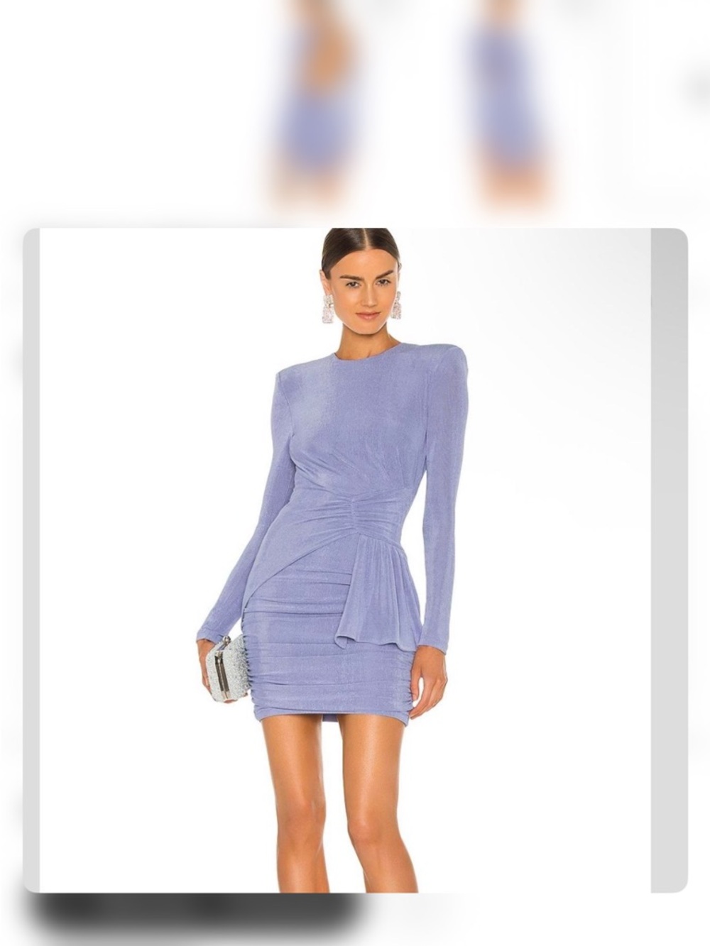 REVOLVE Lilac Ruched Long-Sleeve Mini Dress